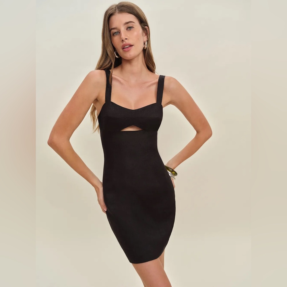 Reformation Belma Linen Dress In Black, brand new, never worn, no flaws.